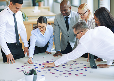 Group of Educator are playing on the table